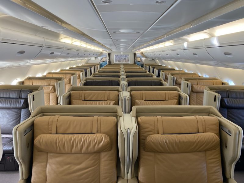 a row of seats in an airplane