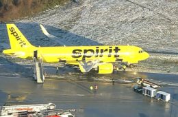 Spirit Airlines A320neo Skidded Off Taxiway at Baltimore