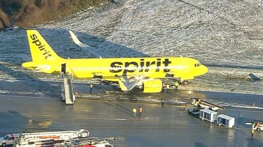 Spirit Airlines A320neo Skidded Off Taxiway at Baltimore