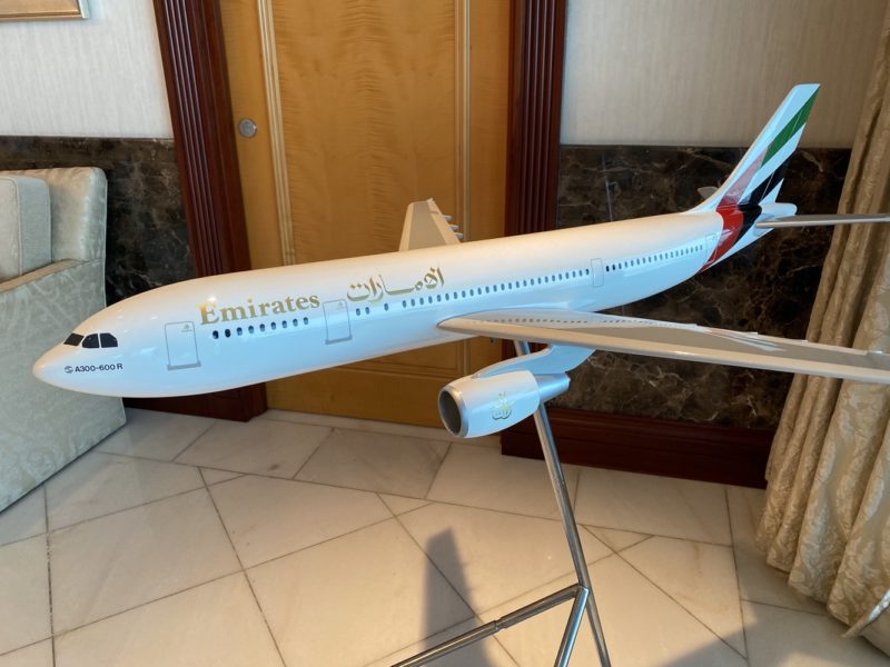 I photographed this lovely model of Emirates A300-600R