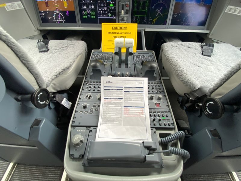 a control panel in an airplane