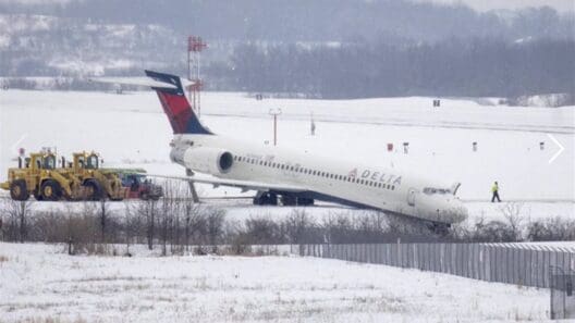 Delta Airlines B717 Skidded Off Taxiway at Pittsburgh
