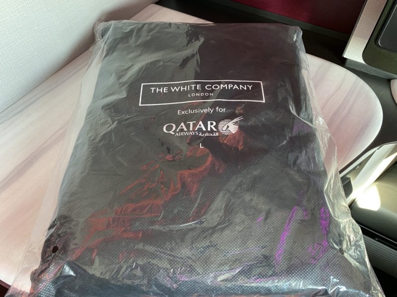 Pyjamas in Qatar Airways Business Class