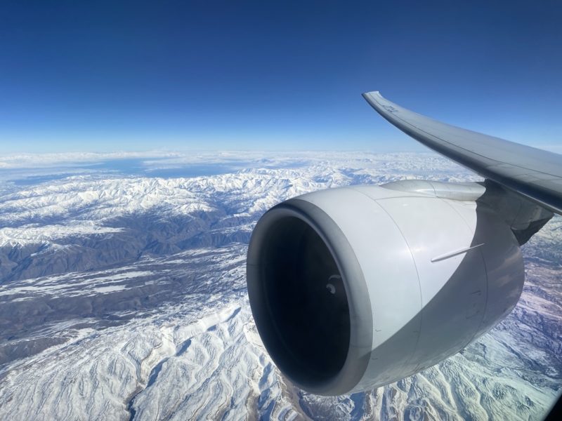 Over snow capped mountains in Eastern Part of Turkey