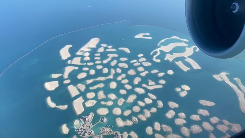 We also flew over the World Islands on reclaimed land.