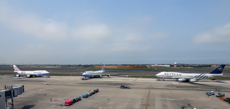 a plane on the runway