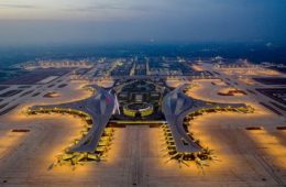 an aerial view of an airport