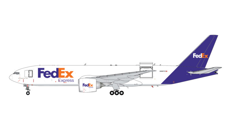 GeminiJets G2FDX951 1:200 FedEx Boeing 777F (Optional Doors Open/Closed) N888FD