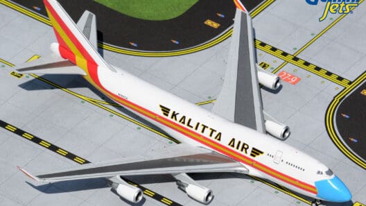 a model airplane on a runway