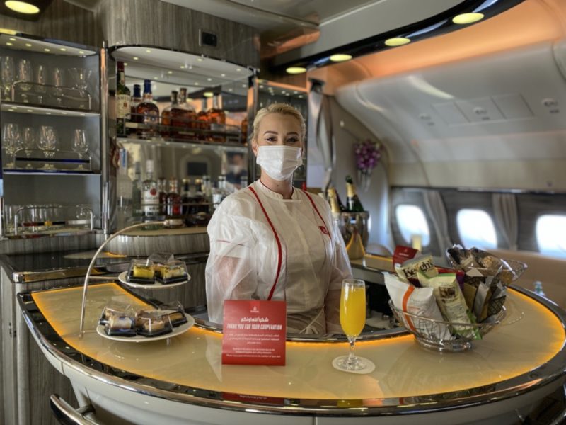 Emirates A380 onboard lounge is open again