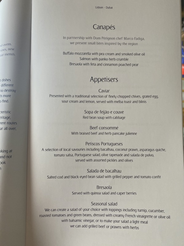 a menu of a restaurant