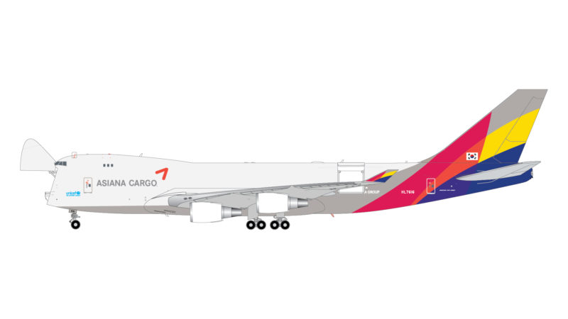 GeminiJets G2AAR991 1:200 Asiana Boeing 747-400F (Optional Doors Open/Closed Config) HL7616