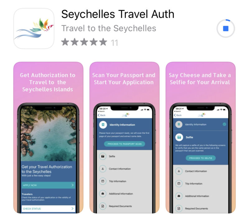 the Seychelles Islands Travel Authorization app