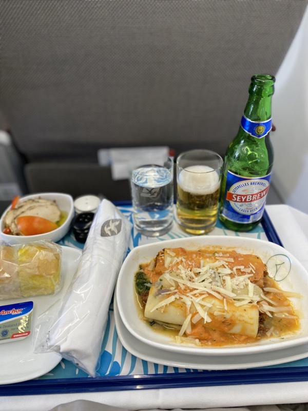 Air Seychelles Business Class meal