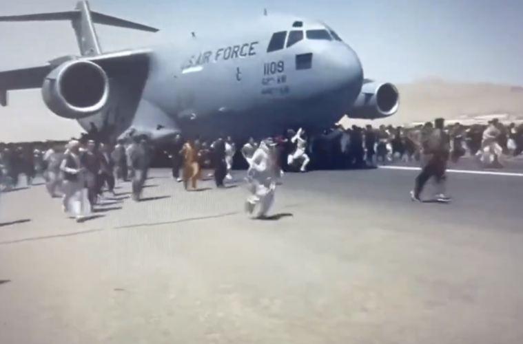 Chaos at Kabul Airport in Afghanistan