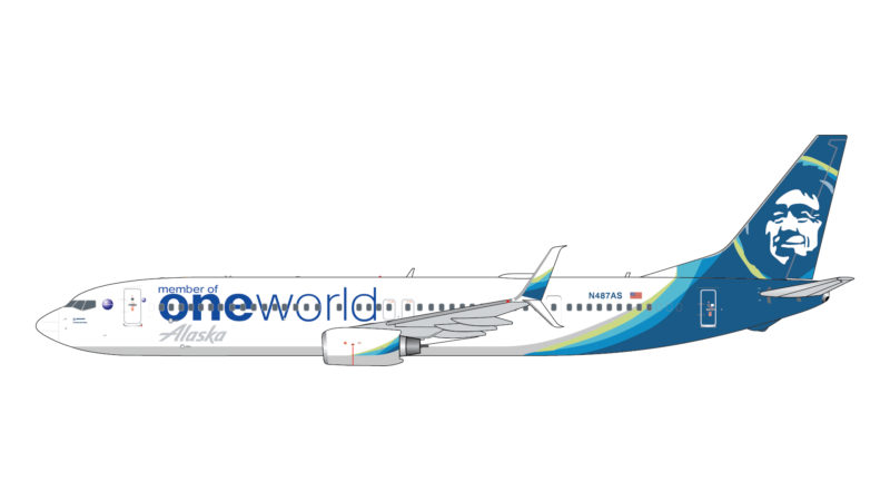 GeminiJets GJASA2025 1:400 Alaska Airlines Boeing 737-900ER "oneworld" N487AS