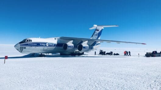 Flying to Antarctica