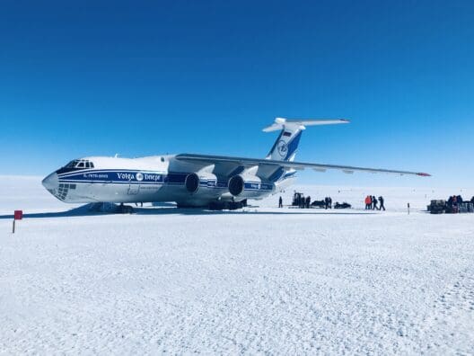 Flying to Antarctica
