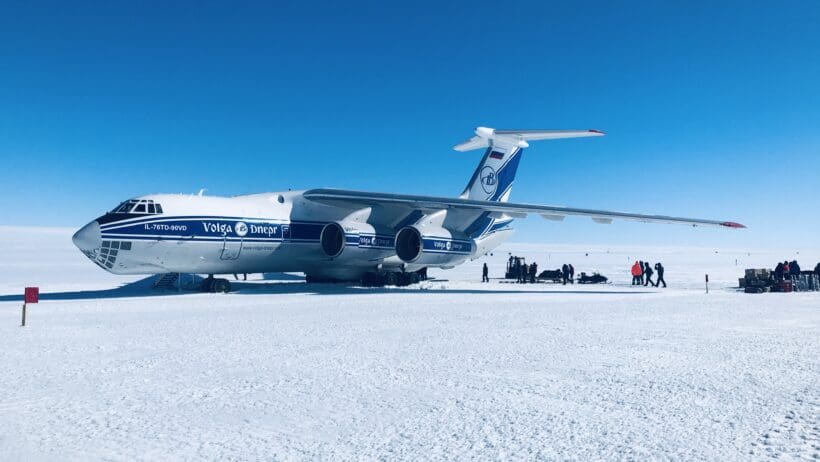 Flying to Antarctica