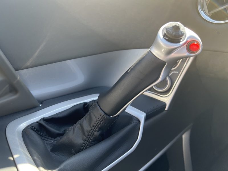 a car with a shift lever