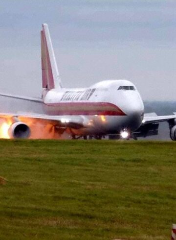 Kalitta Air B747 Suffers BackFire During Landing at East Midlands Airport