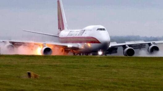 Kalitta Air B747 Suffers BackFire During Landing at East Midlands Airport