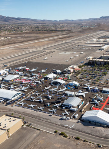 an aerial view of an airport