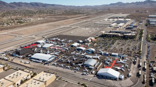an aerial view of an airport