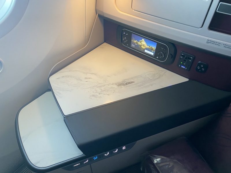 a table in a plane