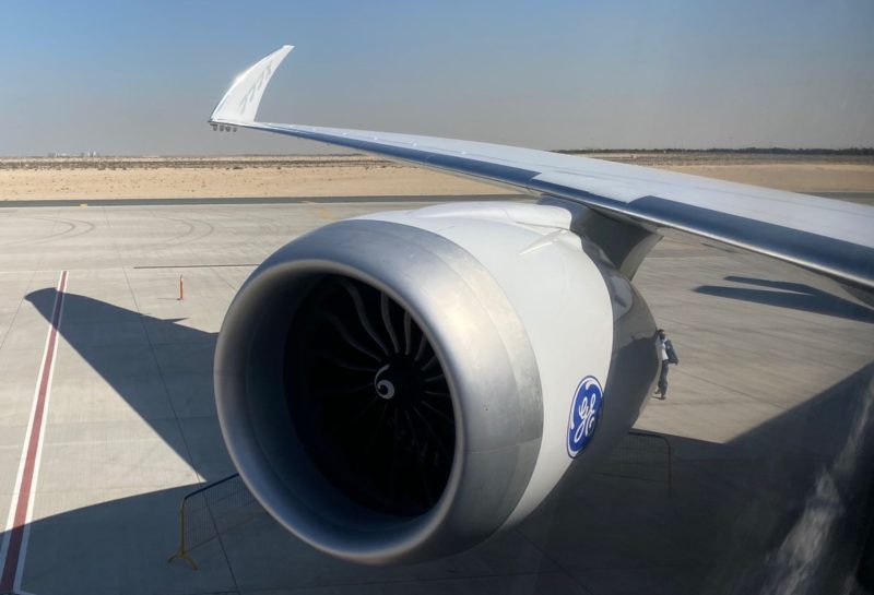 a large jet engine on a runway