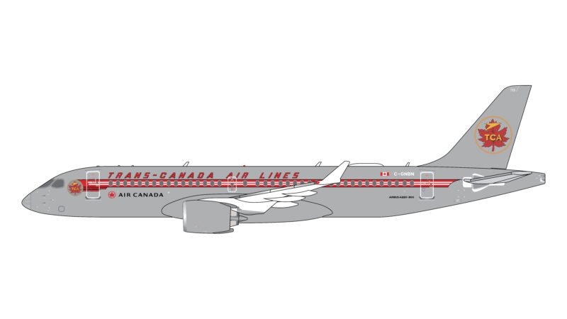 GeminiJets GJACA2002 1:400 Air Canada Airbus A220-300 "Trans-Canada Retro" C-GNBN