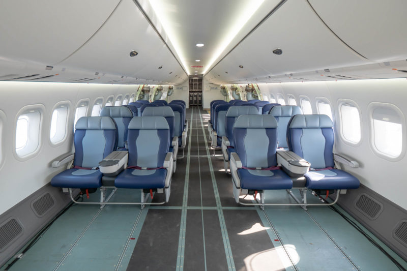 the inside of an airplane