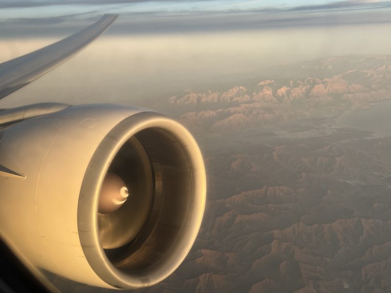 a plane engine in the air