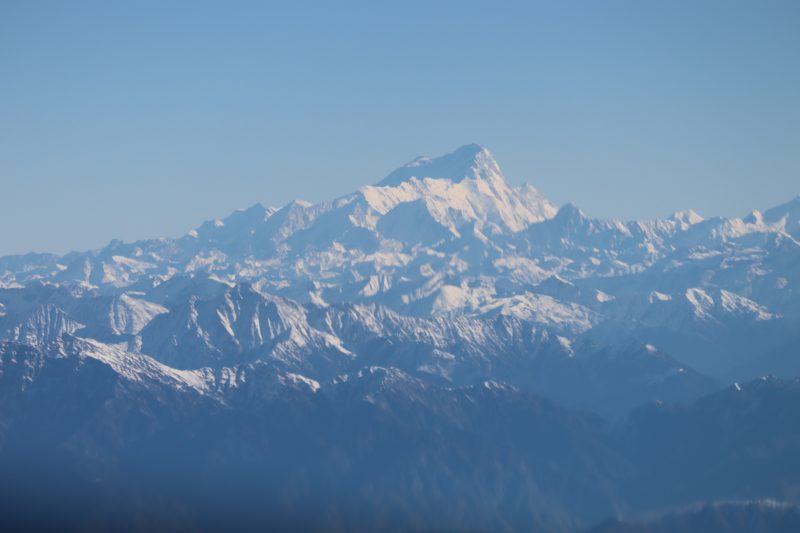 a mountain range with snow on top