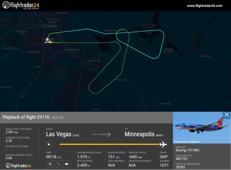 a screenshot of a flight route