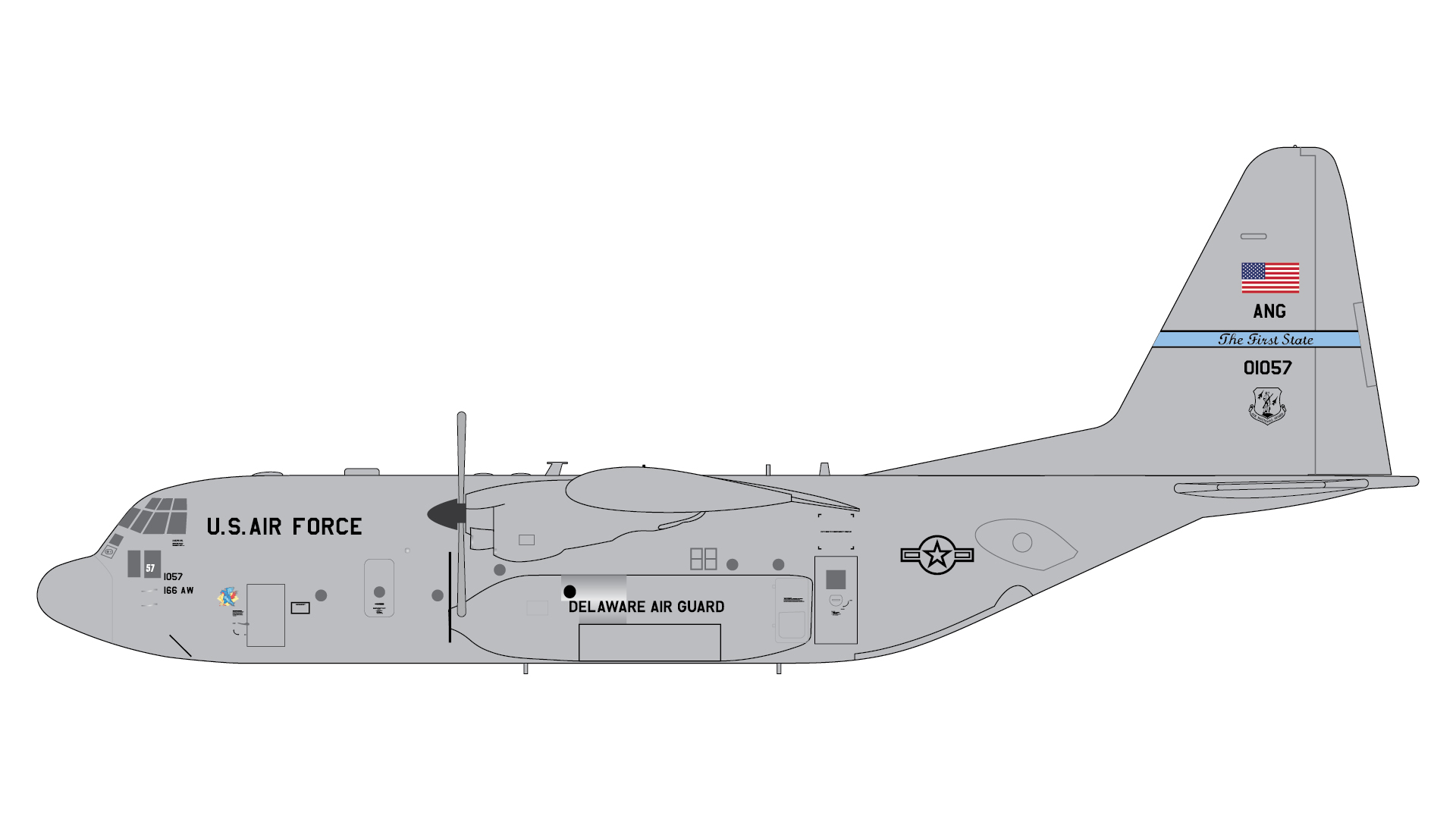 GeminiJets G2AFO1064 1:200 U.S. Air Force C-130H Hercules (Delaware ANG)