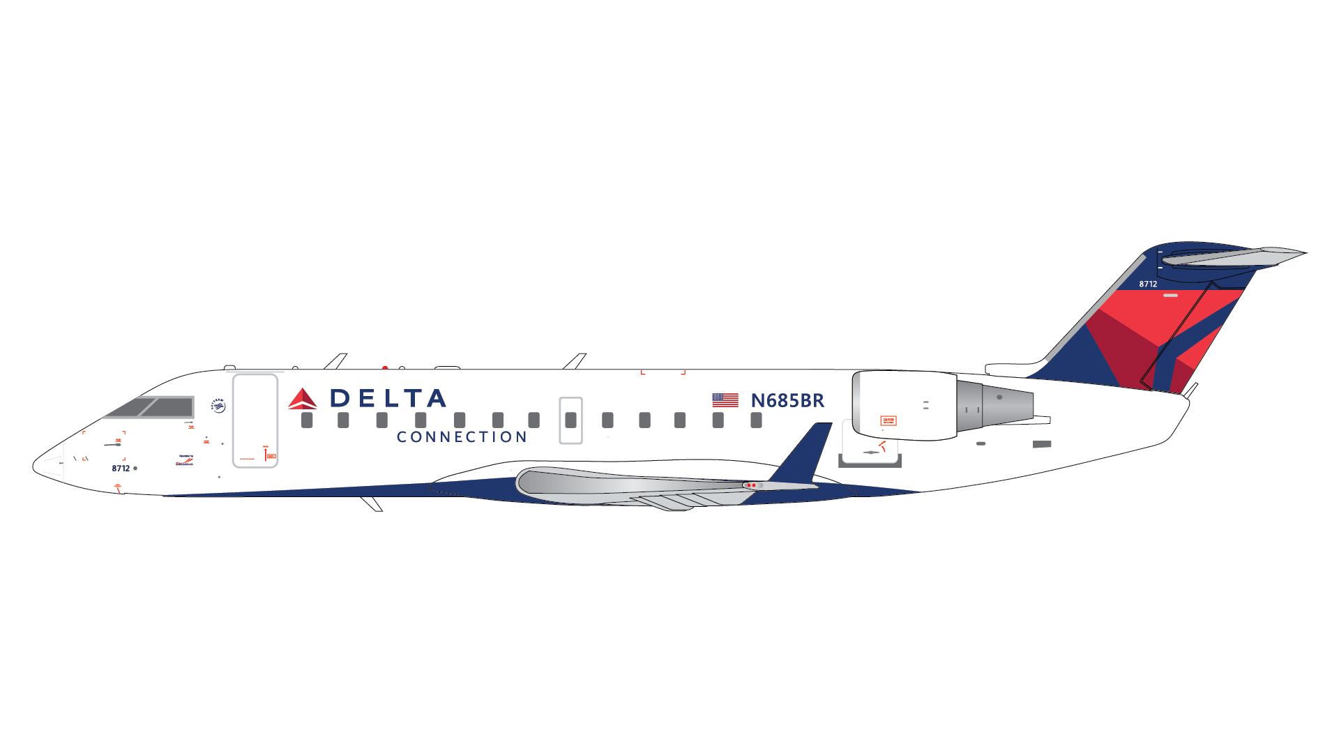 GeminiJets G2DAL1074 1:200 Delta Connection CRJ-200LR N685BR