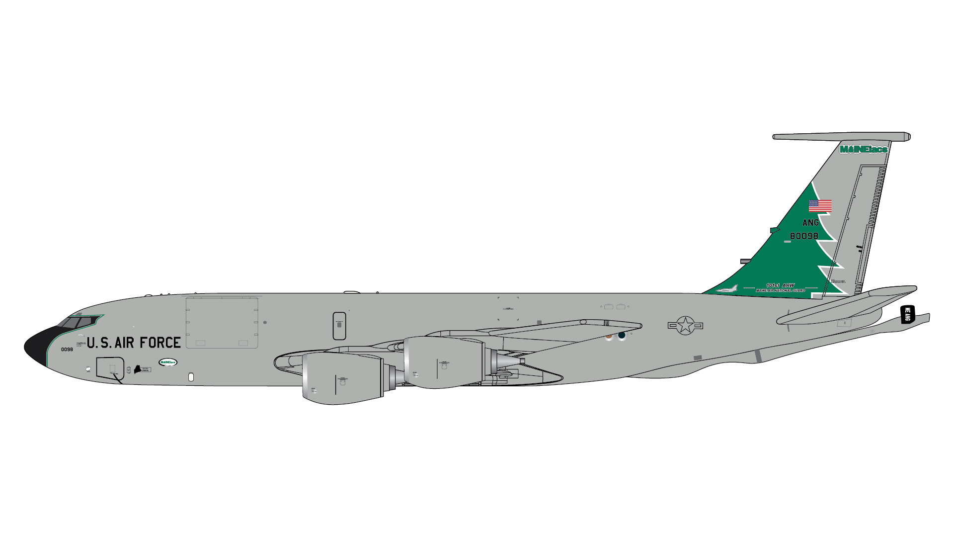 GeminiJets GMUSA117 1:400 U.S. Air Force Boeing KC-135R Stratotanker (Maine ANG)