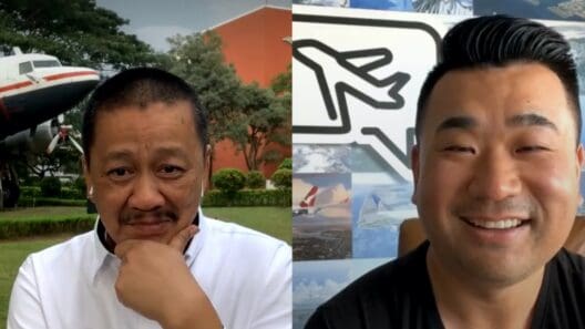 a collage of two men