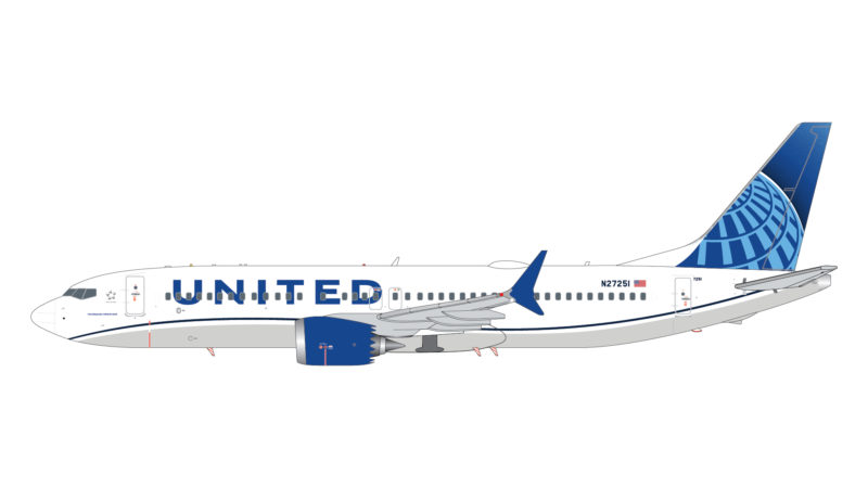 GeminiJets G2UAL1054 1:200 United Airlines Boeing 737 MAX 8 N27251