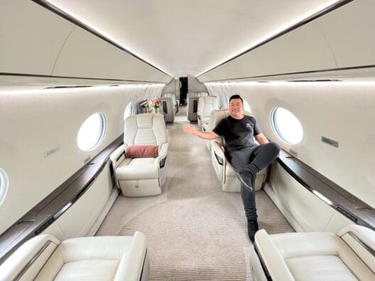 a man sitting in a plane