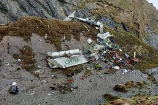 a crashed airplane on a hill