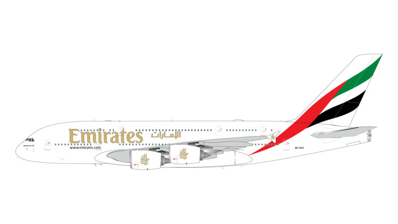 GeminiJets G2UAE1049 1:200 Emirates Airbus A380 A6-EUV