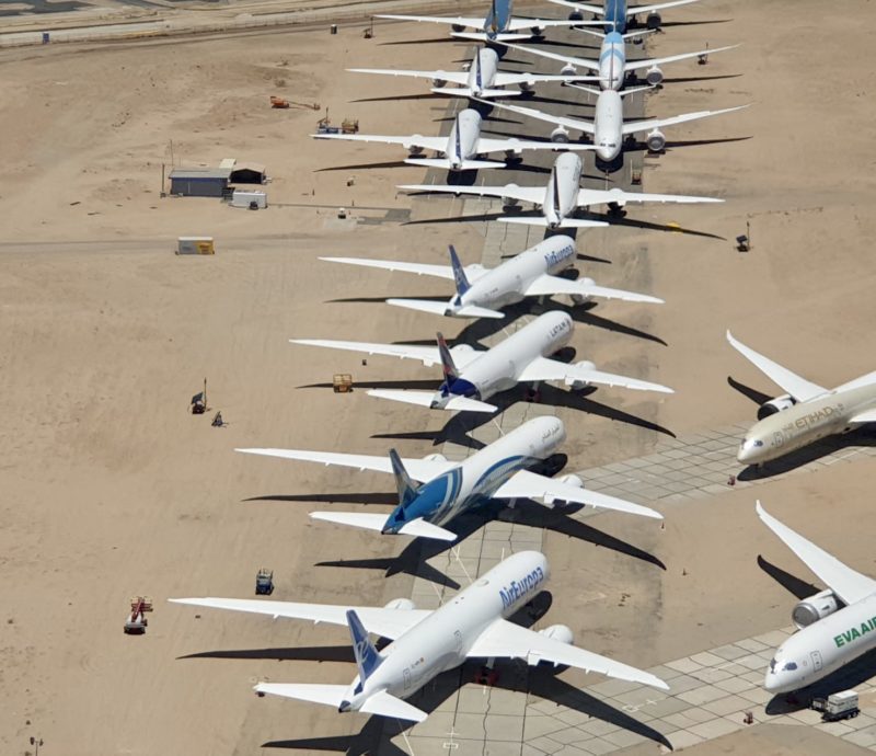 New built Boeing 787 storage at Victorville, Ca.
