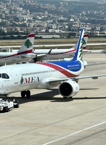 a plane on the runway