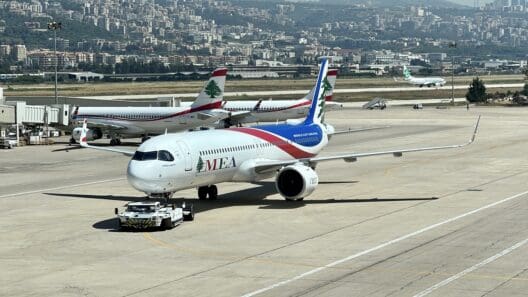 a plane on the runway