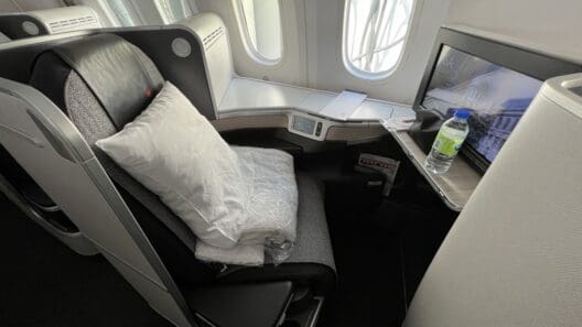 a seat in an airplane