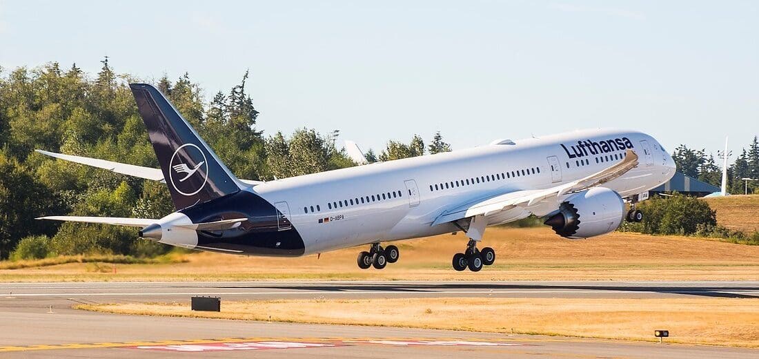 a plane taking off from a runway