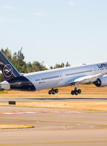 a plane taking off from a runway