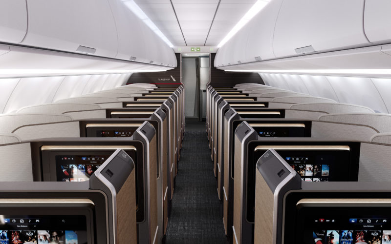 The Airbus A321XLR will have 20 Flagship Suite® seats when it is delivered in 2024.